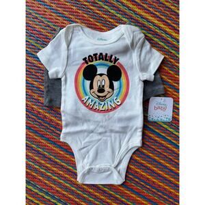 Disney Baby Mickey Mouse Onesie & Shorts Set, 6–12M (NWT)